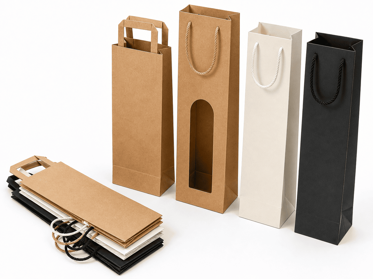 kraft wine bottle paper bags