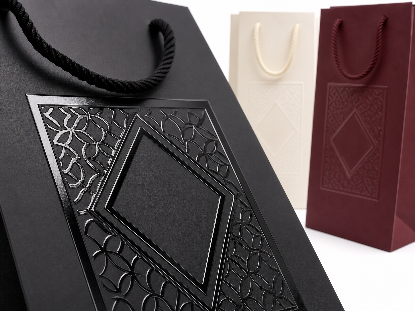 raised UV gloss paper bags